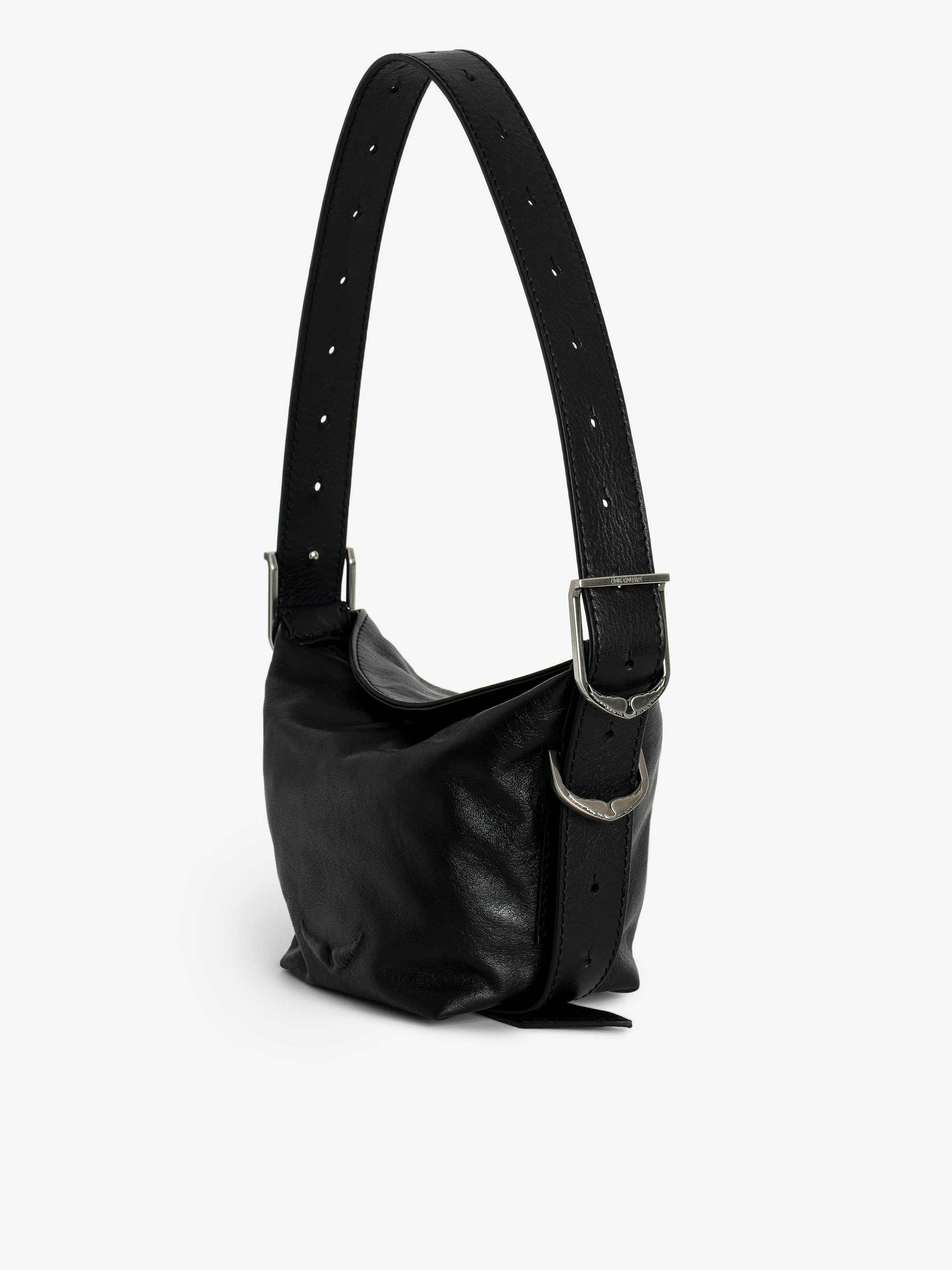Baby Jane Bag - Leather bag with adjustable shoulder strap and debossed wing signature.